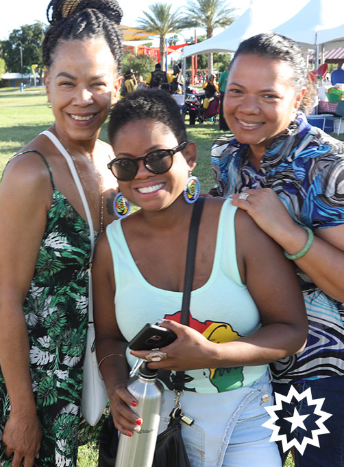 3 pretty young black women enjoy las vegas juneteenth festival 2019